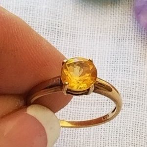 Gold over 925 silver topaz ring, size 6